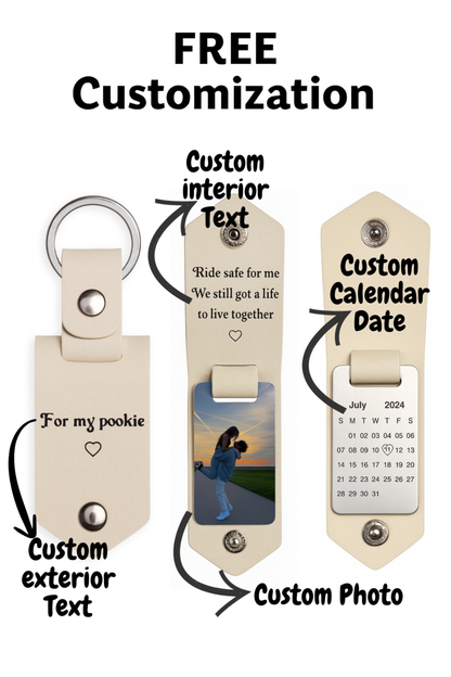 Personalized leather keychain